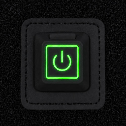 EMBER power button set to green, low heat